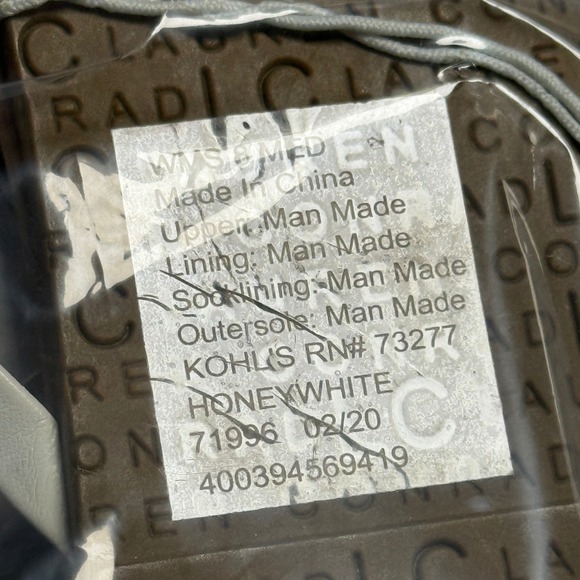 LC Lauren Conrad Honeywhite Womens Sandals White Cognac Flip Flops Size 8 NEW - Picture 3 of 6